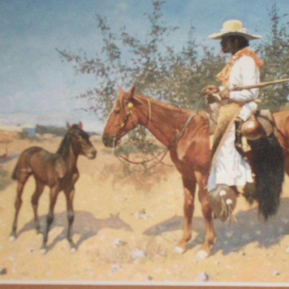 Western 4"x6" print matted and framed - Picture 3 of 6